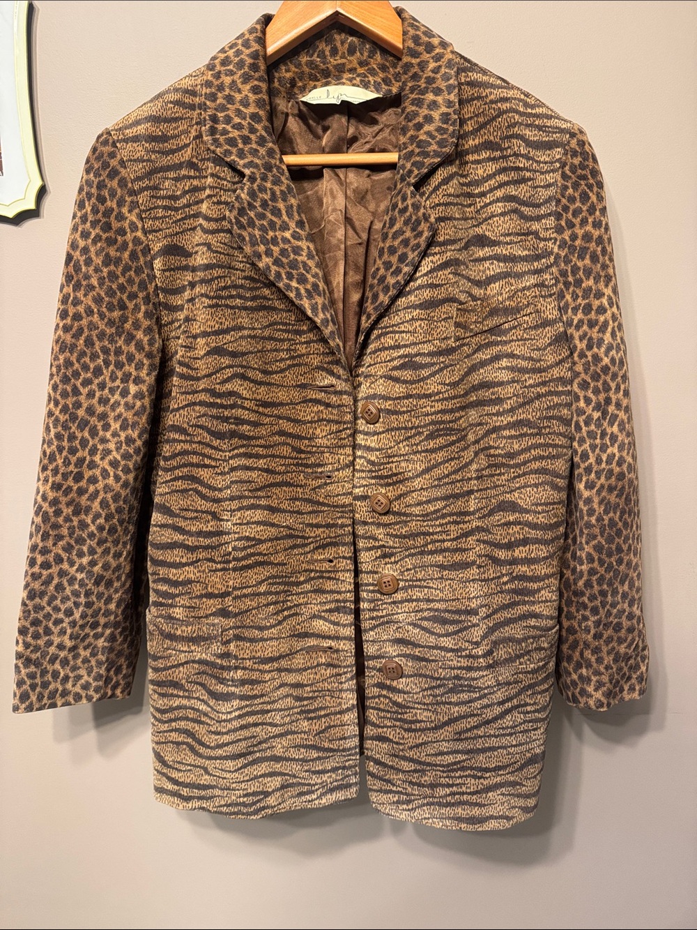 Animal Print Brown Women's Blazer Jacket